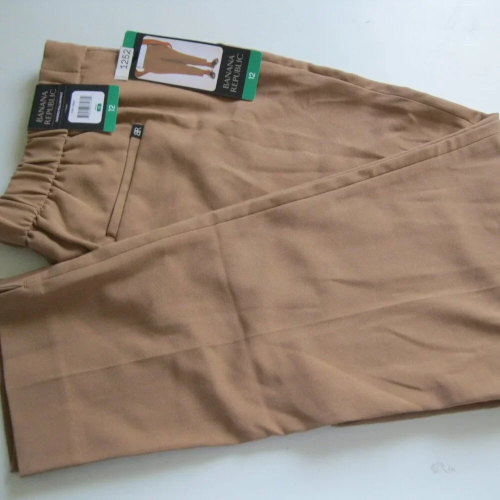 Banana Republic Women's Tapered Pull-On Pants, Brown, Size 12 (1252) - Picture 3 of 13